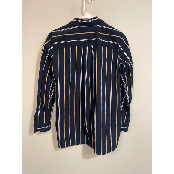 Lafayette 148 Brayden Riverside Stripe Tunic Button Up Shirt Size Small - Picture 5 of 9